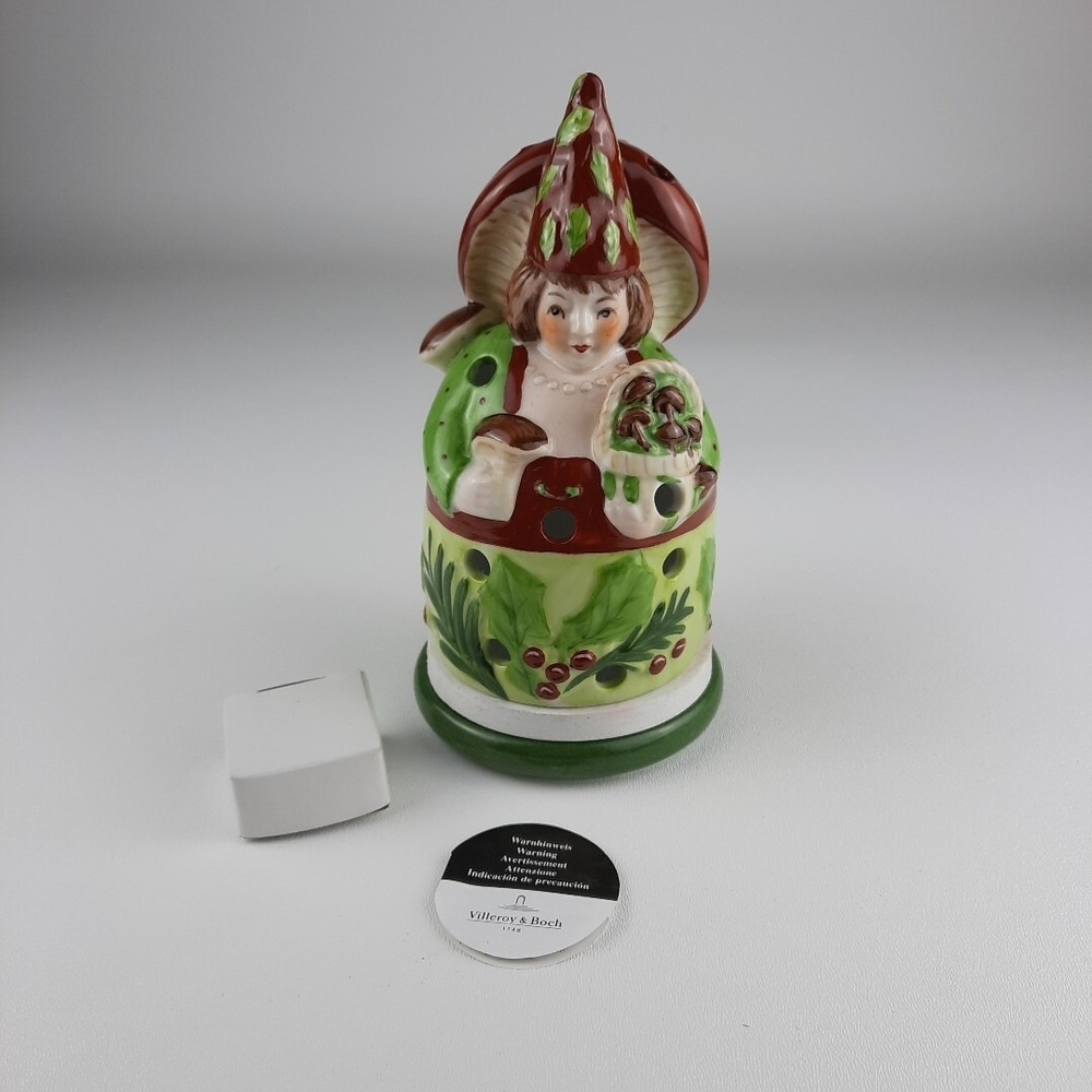 Villeroy Boch Gnome Tealight Votive Candle Holder Mushrooms Forest Decolights